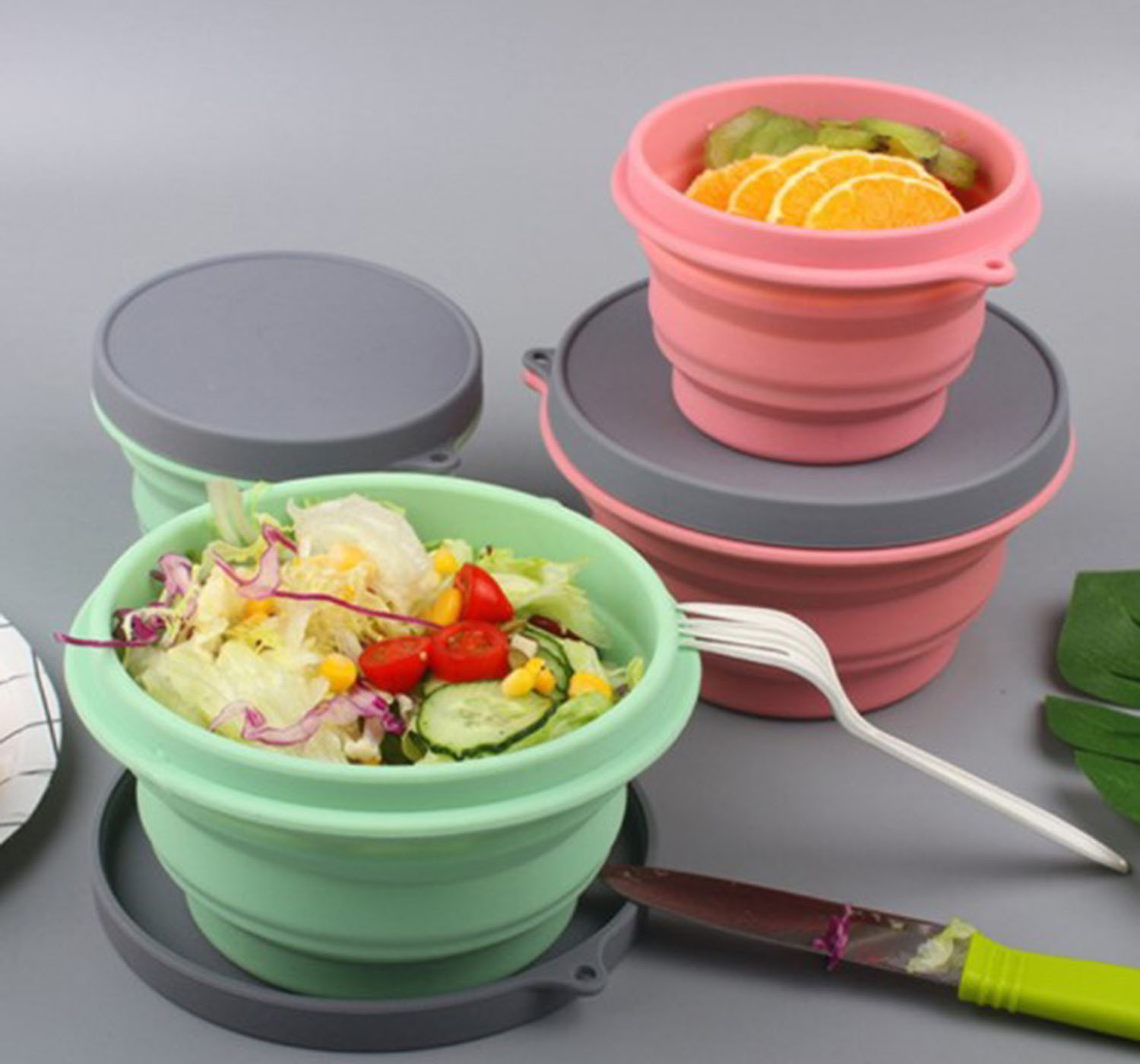 720 ML Collapsible Travel Bowl Silicone Pet Bowl with Lid Camping