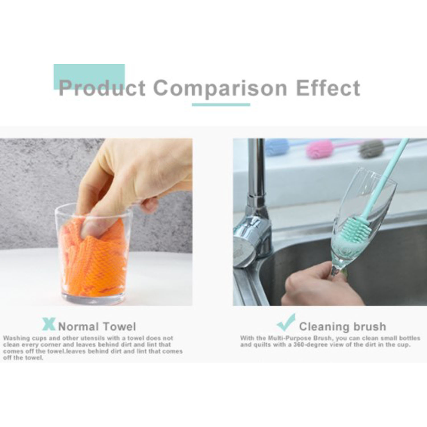 Silicone Cup Brush Long Handle Hanging Bottle Cup Cleaning Kitchen Tool G 